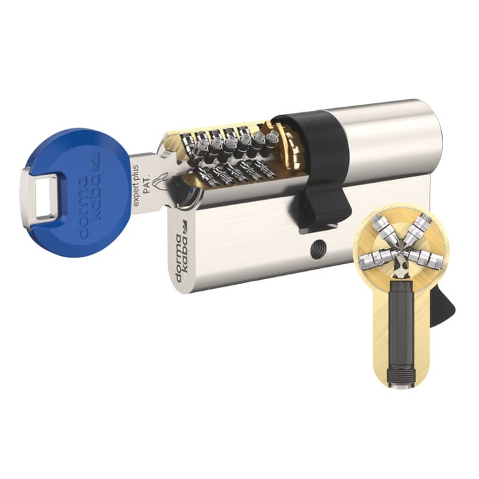 Cylinder lock with reversible key dormakaba expert plus