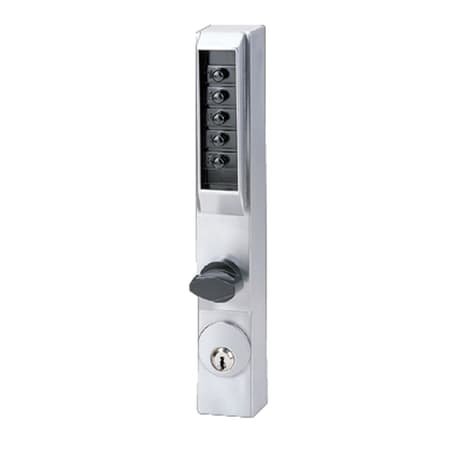 Simplex Pushbutton Mortise Lock w/ Lever 2-3/4 BS Comb. Entry-LFIC Schlage-DB-Lockout-Ext.  Comb. Change Bright Chrome - 5067SWL-026-41