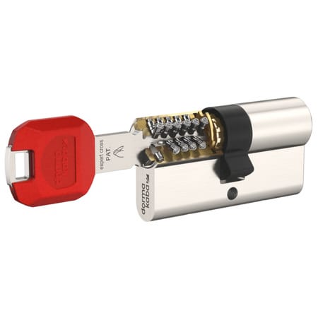 Cylinder lock with reversible large key dormakaba expert cross