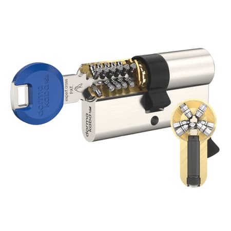 Cylinder lock with reversible key expert cross