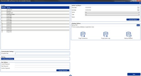Keyscan LUNA Software Screenshot - Settings Screen